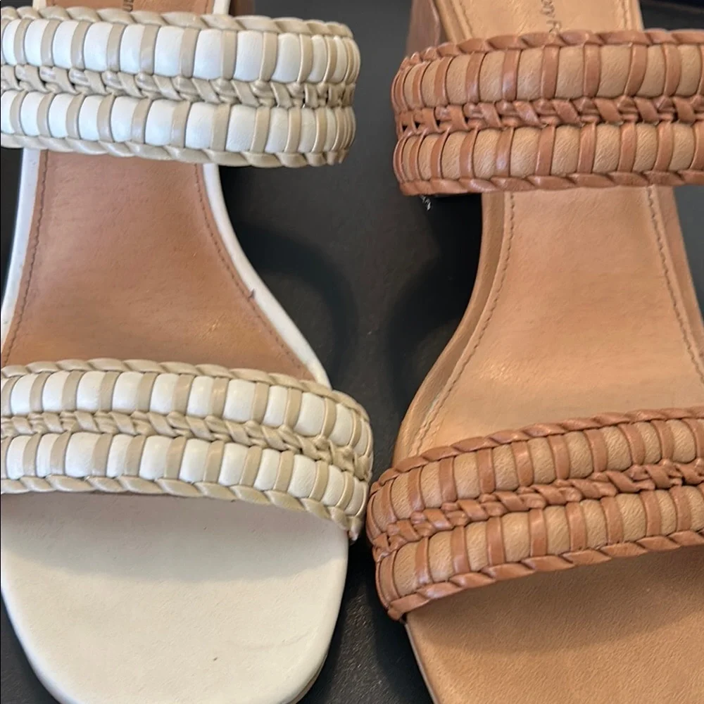 Time and Tru Women's Dual Strap Sandals - Tan and Cream - Picture 10 of 10